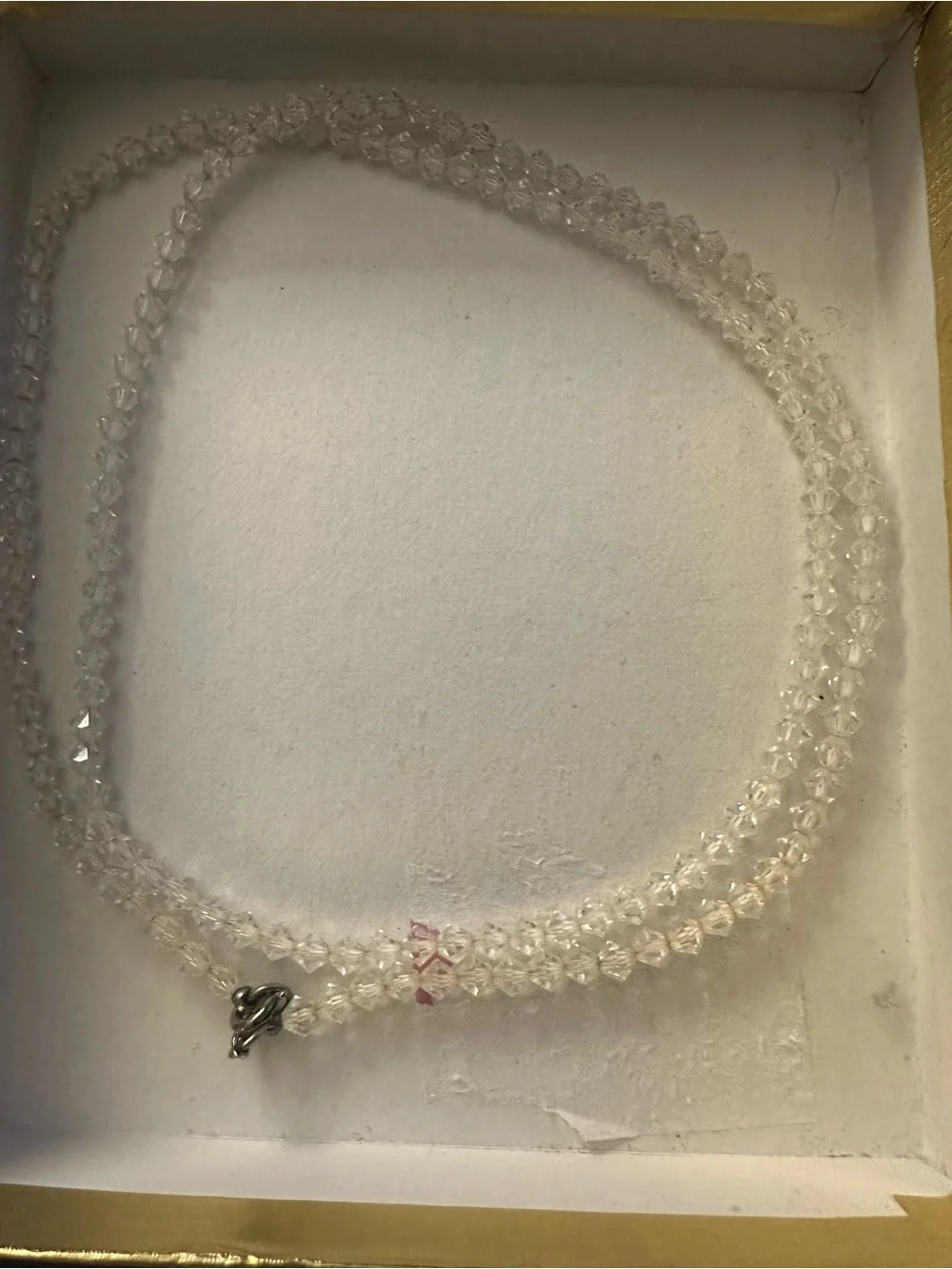 Set of 2 vintage Beaded Necklaces - Black & Clear Crystal